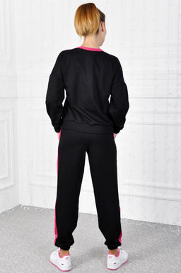 Арт. 2307 Костюм с брюками женский 46-52 (4 шт) Цвет:верх-черный, белый, малина, низ-черный, малина - Калинка фото 6