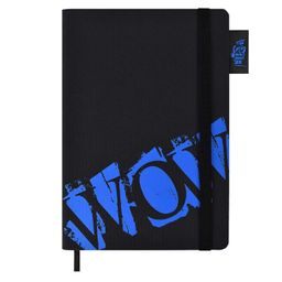 Записная книга на резинке, А5, 96 л., арт. 57334/ 13 ЧЕРНЫЙ С СИНИМ