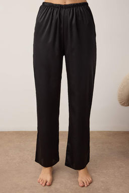 Siyah 3lu Ceyiz Set Saten Dokuma Pijama Tak?m? THMAW26PT00199