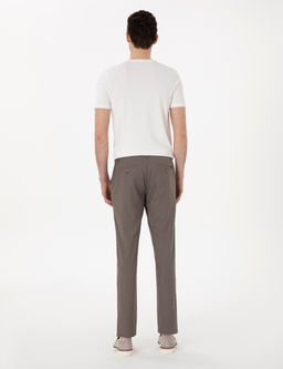 Vizon Slim Fit Beli Lastikli Kanvas Pantolon