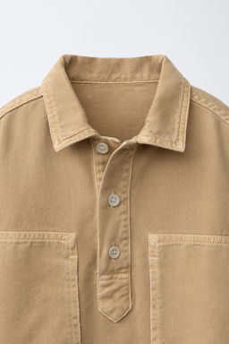 SOBRECAMISA BOTONES / tostado - Zara фото 4