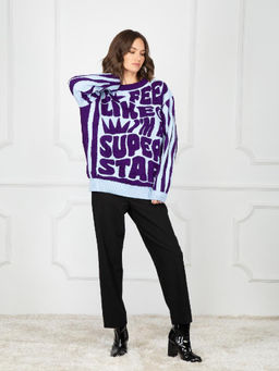 Джемпер ZZ-07003 l.blue/violet - Eleganzza фото 2