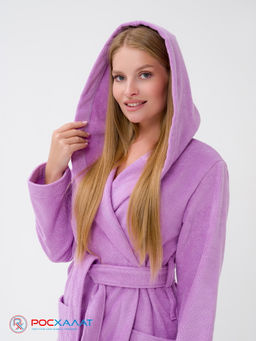 Женский халат с капюшоном сиреневый МЗ-06 (10)