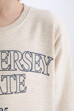 Толстовка обычного кроя с принтом для мальчиков с круглым вырезом - Defacto фото 5