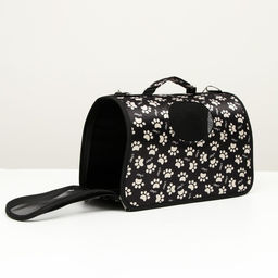 Сумка - переноска для животных Лапки Happy, каркасная, размер М, 40 х 21 х 27 см, чёрная - Пижон фото 2