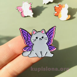 Брошь-значок Butterfly cat