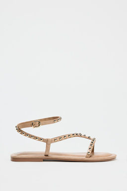 SANDALS WITH METALLIC BEADED STRAPS - Zara фото 2