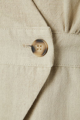 Gri Dokuma Kemik Dugme Detayl? Kruvaze Dokuma Bluz TWOSS20BZ0707