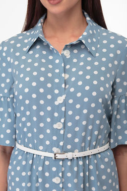 Платье ANELLI 713 бирюза с горохами  фото 5