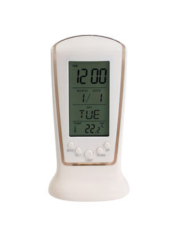 Часы - будильник LB-02 "Обелиск", дата, температура, подсветка, белый