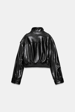 FAUX LEATHER JACKET WITH SHOULDER TABS - Zara фото 8