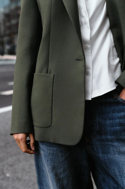BLAZER RECTA HOMBRERAS / Khaki - Zara фото 4