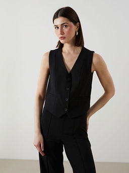 V Yaka Kad?n Klasik Yelek