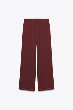 WIDE-LEG TROUSERS WITH CONTRAST TOPSTITCHING