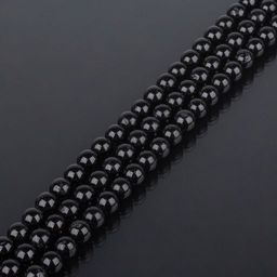 Бусины для украшений из черного Турмалина (Шерл) (62 бусины) 38 см