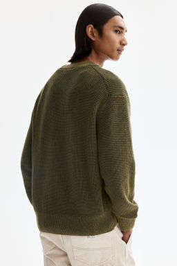 C?rdigan en punto acanalado de algod?n Relaxed Fit - H&m фото 4
