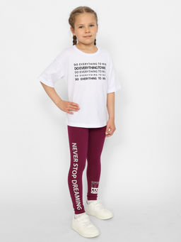CRB wear/CWJG 70401-24 Брюки модель легинсы для девочки,бордовый/Ex.Cherubino  фото 2