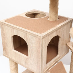 Комплекс для кошек с когтеточкой, с домиком, 58 х 54 х 87см, ЛДСП, цвет сонома - Пижон фото 6