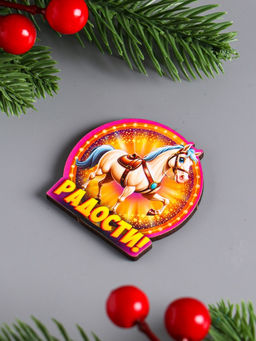 Набор магнитов на холодильник 10 шт. «Лошадь новогодняя», размер 1 магнита 4.3×4.5 см