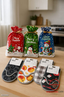 Варежка прихватка в новогоднем пакете