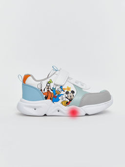 Mickey Mouse Bask?l? Taban? I??kl? Erkek Bebek Spor Ayakkab?
