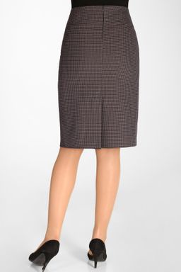 Юбка сине-коричневая в мелкую клетку - Almond фото 3