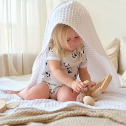 Полотенце уголок вафельное Крошка Я Boho 120х120 см, цвет белый, 100% хлопок, 290 г/м2  фото 10