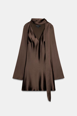 SATIN DRESS WITH FOULARD - Zara фото 5