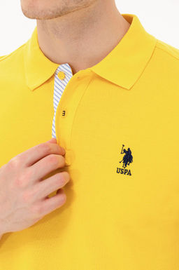 U. S. Polo Assn Мужская темно-желтая базовая футболка с воротником-поло - U.s. polo assn фото 7