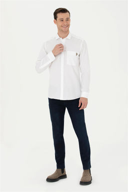 Мужская белая рубашка с длинным рукавом - U.s. polo assn фото 4