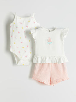 Bisiklet Yaka Basic K?z Bebek Tak?m 3l?