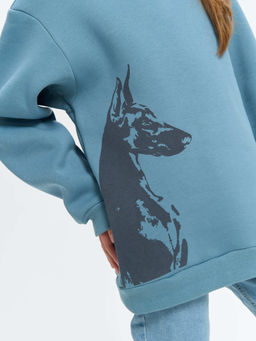 Худи Деним с принтом утепленное 7+ - Bungly фото 7