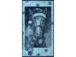 Полотенце махровое 6с103.412ж1 Лошадь новогодняя(джинс) 50х90см