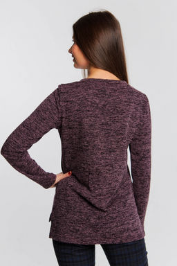 Джемпер полуприлегающего силуэта с удлиненной спинкой,баклажановый - Binita фото 3