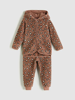 Leopar Desenli K?z Bebek H?rka ve Pantolon 2li