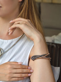 Браслет трансформируется в кулон «Обруч», металл, цвет золото, серебро