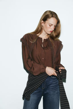 FLOWING SHIRT WITH PETER PAN COLLAR - Zara фото 2