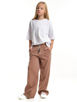 Брюки для девочки палаццо 22-8027 кофе - Mini maxi фото 3