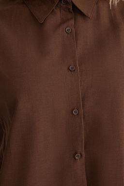 TRENDYOLMILLA Kahverengi Regular Normal Kal?p Dokuma Gomlek TWOSS25GO00095 фото 8