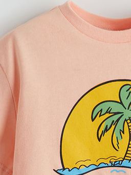 Bisiklet Yaka Bask?l? Erkek ?ocuk Ti??rt