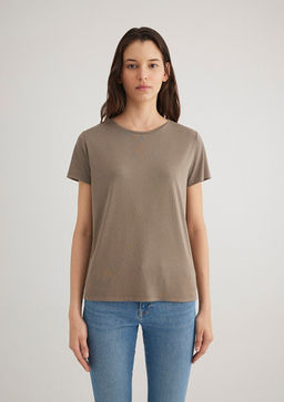 Lux Touch TENCEL TM Kahverengi Modal Tisort - Mavi фото 4