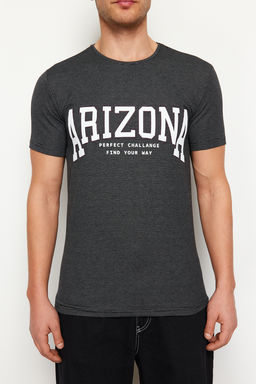 TRENDYOL MAN Siyah Regular/Normal Kesim Dokulu Yaz? Bask?l? T-Shirt TMNSS24TS00199 - Trendyolmilla фото 5