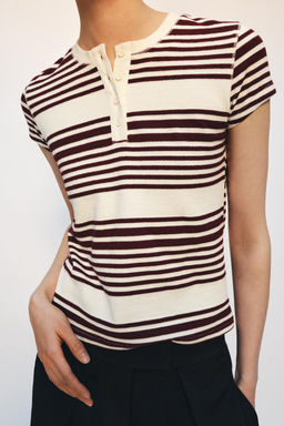 CAMISETA CUELLO PANADERO RAYAS / Rayas