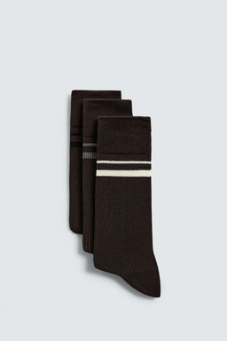 CALCETINES BANDA PACK 3 / Chocolate - Zara фото 2