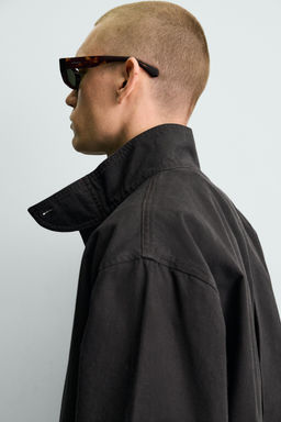 CAZADORA BOXY FIT ALGOD?N / Negro - Zara фото 7