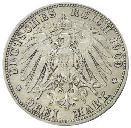 3 марки 1909 года А Германия (Пруссия)
