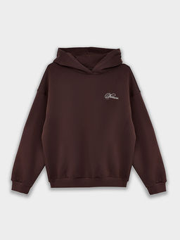 Теплое худи женское коричневое с начесом - Mark formelle фото 5