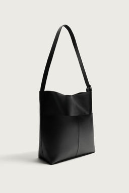 BOLSO SHOPPER LISO / Negro - Zara фото 4