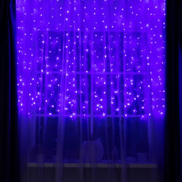 Гирлянда «Занавес» 2×1.5 м, IP20, прозрачная нить, 360 LED, свечение фиолетовое, 8 режимов, 220 В
