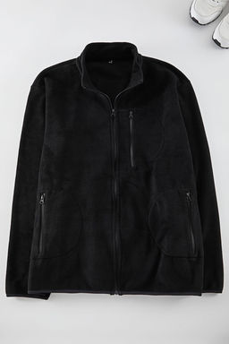 TRENDYOL MAN Buyuk Beden Siyah Regular/Normal Kesim Dik Yaka Anti-pilling Polar Sweatshirt TMNAW25AO00020 - Trendyolmilla фото 6
